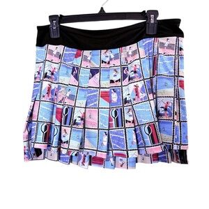 Lucky in Love Women’s Tennis/Pickleball  Theme Mini Skirt with Shorts Sz XL